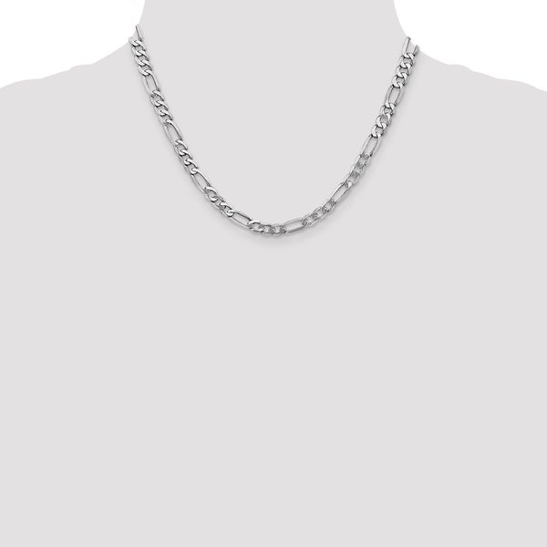 Leslie's 14K White Gold 5.5mm Flat Figaro Chain Image 4 Diamond Design Jewelers Somerset, KY
