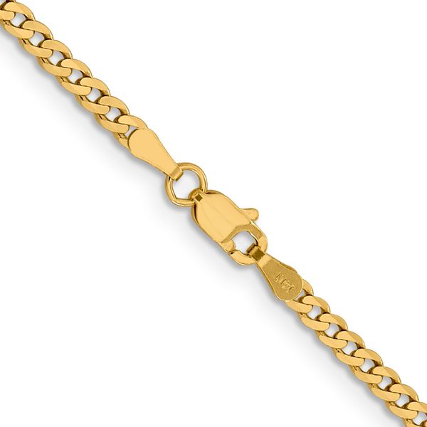 Leslie's 14K 2.3mm Flat Beveled Curb Chain Image 3 Peran & Scannell Jewelers Houston, TX
