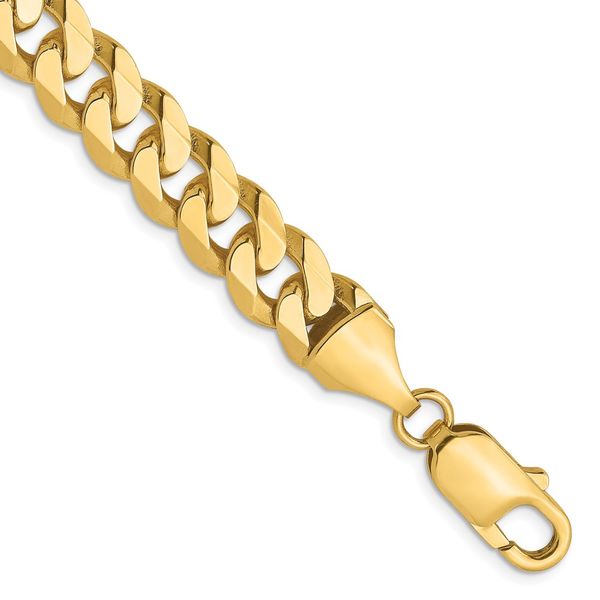 Leslie's 14K 8.75mm Flat Beveled Curb Chain Greenfield Jewelers Pittsburgh, PA