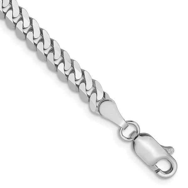 Leslie's 14K White Gold 3.9mm Flat Beveled Curb Chain Crews Jewelry Grandview, MO