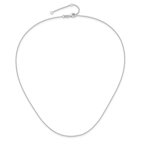 Leslie's 14k White Gold 1.25mm Round Cable 1in+1in Adjustable Chain Image 3 Jewelry Design Studio Jensen Beach, FL