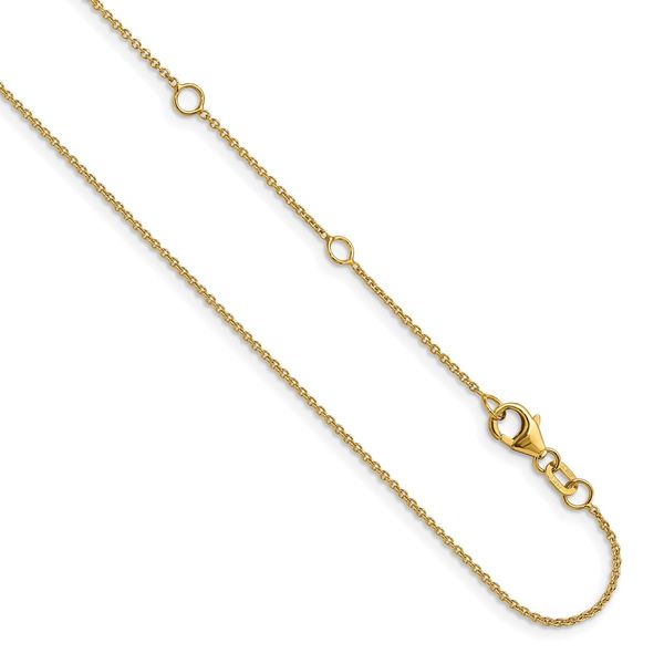 Leslie's 14k Yellow Gold 1.25mm Round Cable 1in+1in Adjustable Chain Diamond Design Jewelers Somerset, KY