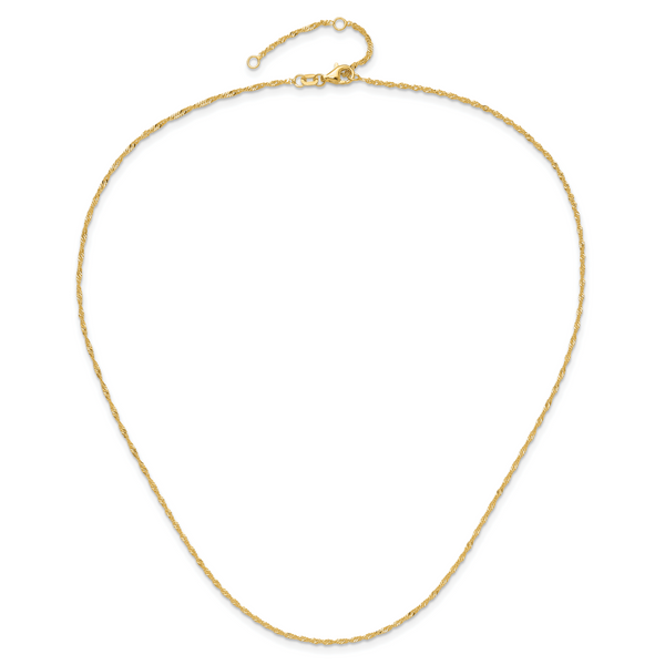 Leslie's 14K 1.5mm Singapore 1in+1in Adjustable Chain Image 3 Minor Jewelry Inc. Nashville, TN