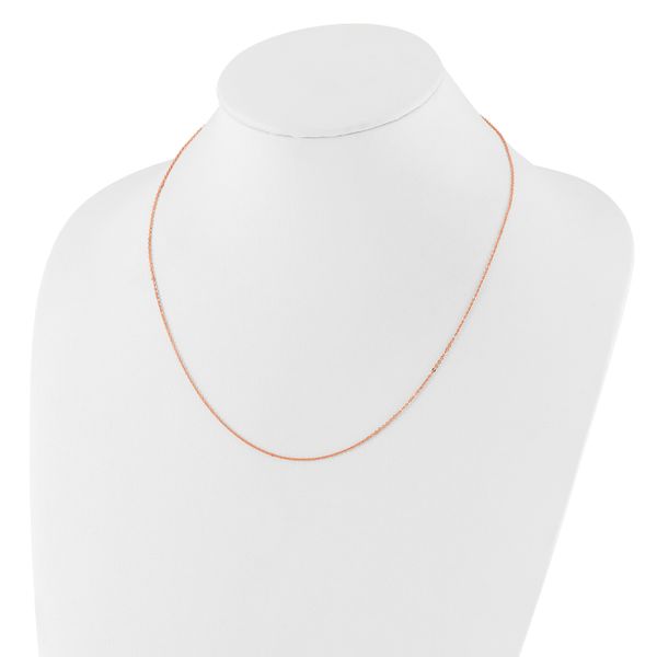 Leslie's 14k Rose Gold 1.2mm Flat Cable 1in+1in Adjustable Chain Image 4 Carroll's Jewelers Doylestown, PA
