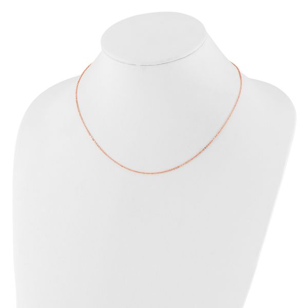Leslie's 14k Rose Gold 1.2mm Flat Cable 1in+1in Adjustable Chain Image 2 Brummitt Jewelry Design Studio LLC Raleigh, NC