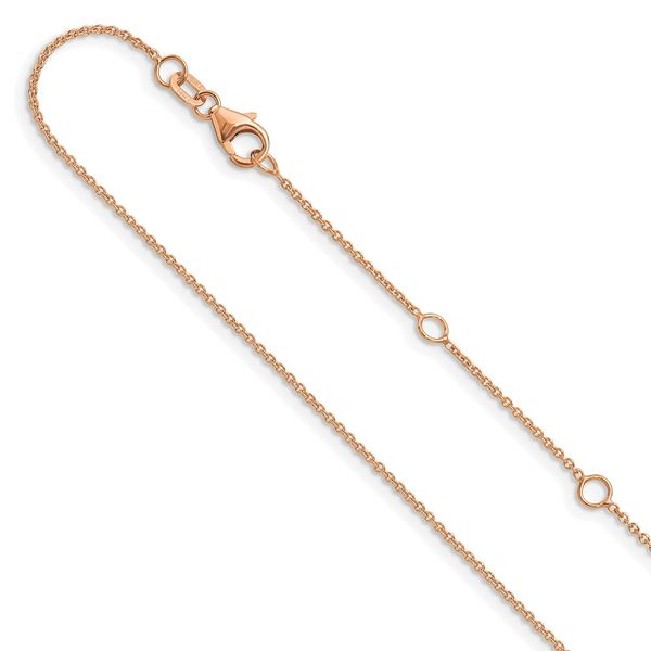 Leslie's 14k Rose Gold 1.25mm Round Cable 1in+1in Adjustable Chain Carroll's Jewelers Doylestown, PA