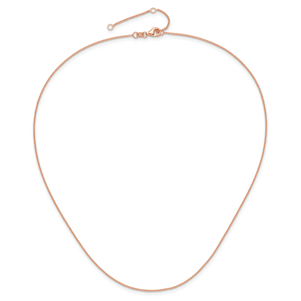 Leslie's 14k Rose Gold 1.25mm Round Cable 1in+1in Adjustable Chain Image 3 Carroll's Jewelers Doylestown, PA