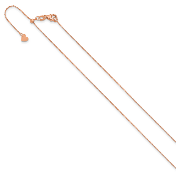 Leslie's 14K Rose Gold Adjustable  1mm D/C Cable Chain Image 2 Crews Jewelry Grandview, MO