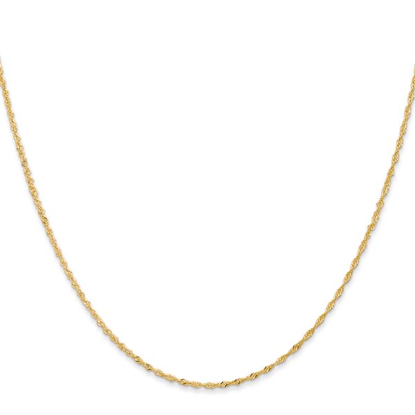 Leslie's 14K 1mm Singapore with Lobster Clasp Chain Image 2 Peran & Scannell Jewelers Houston, TX