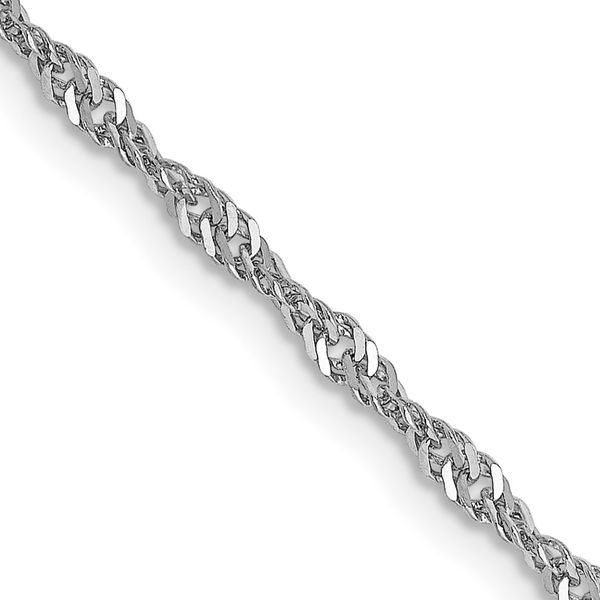 14K White Gold 1.6mm Sparkle Singapore Chain Johnson Jewellers Lindsay, ON