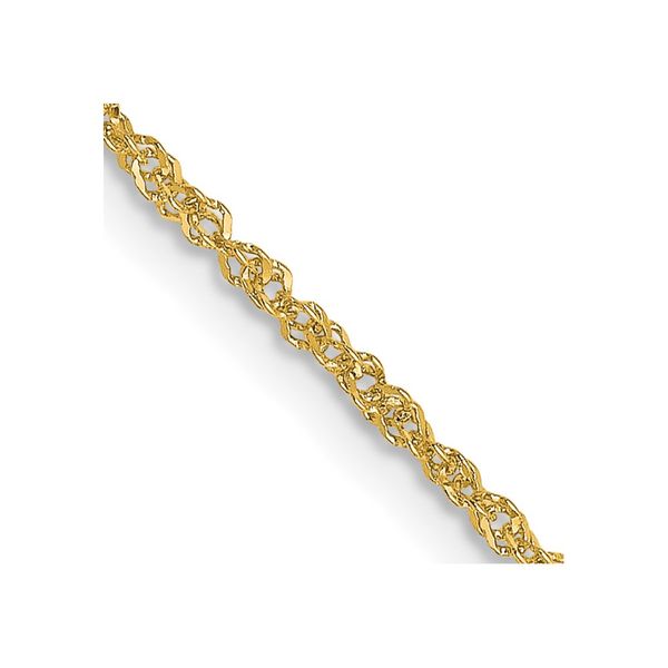 18K Leslie's 1.1mm Singapore Chain Peran & Scannell Jewelers Houston, TX