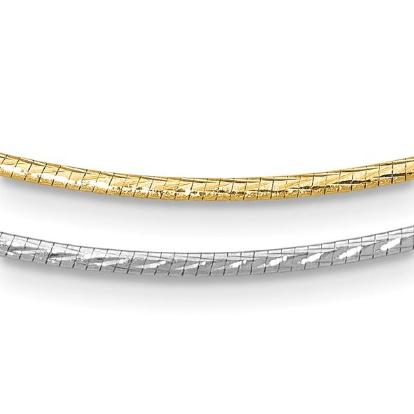 Faceted Sparkle Omega Gold Necklace in 14k yellow gold. 17 inch length.  (N-1082)