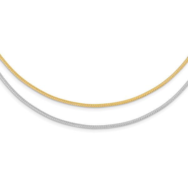Leslie's 14K Two-tone D/C Reversible 2mm Adjustable Omega Necklace Image 2 Crews Jewelry Grandview, MO