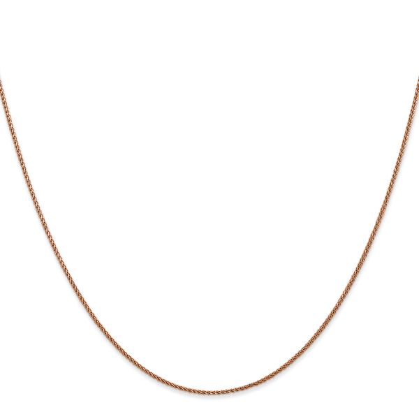 Leslie's 14K Rose Gold 1mm Spiga (Wheat) Chain Image 2 Cone Jewelers Carlsbad, NM