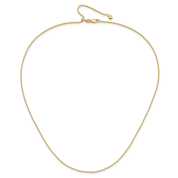 Leslie's 14K Adjustable 1.2mm D/C Rope Chain Image 4 Peran & Scannell Jewelers Houston, TX