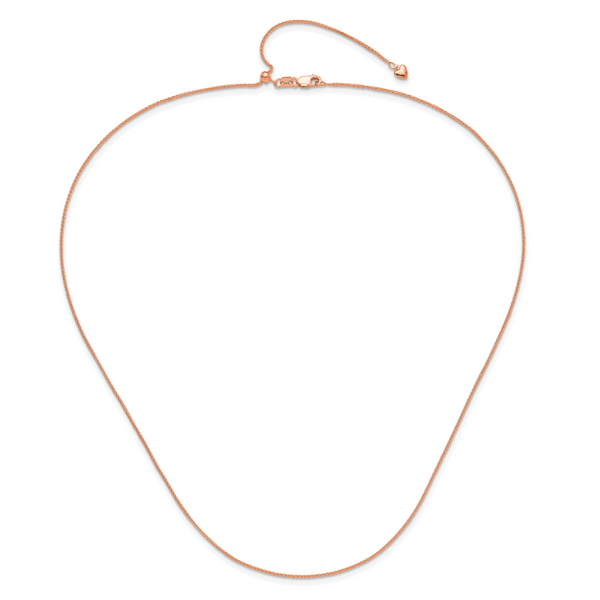 Leslie's 14K Rose Gold Adjustable 1mm Wheat Chain Image 4 Greenfield Jewelers Pittsburgh, PA
