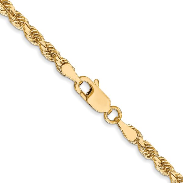 Leslie's 10k White Gold 3mm Diamond-Cut Rope Chain Image 3 Crews Jewelry Grandview, MO
