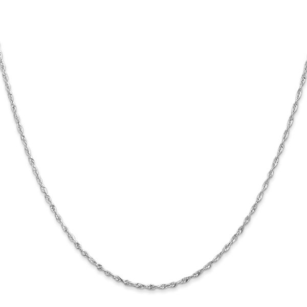 Leslie's 10k White Gold 1.5mm Diamond-Cut Lightweight Rope Chain Image 2 The Hills Jewelry LLC Worthington, OH