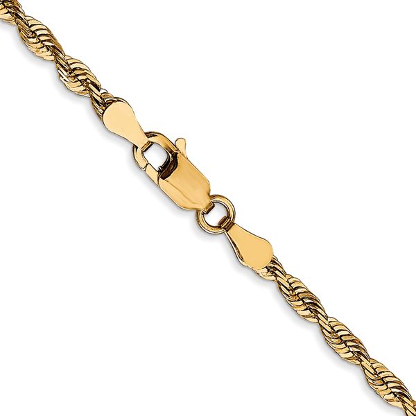 Leslie's 10k White Gold 2.75mm Diamond-Cut Lightweight Rope Chain Image 3 The Hills Jewelry LLC Worthington, OH
