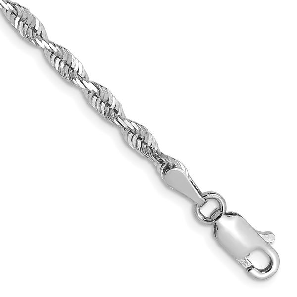 Leslie's 10k White Gold 2.75mm Diamond-Cut Lightweight Rope Chain The Hills Jewelry LLC Worthington, OH