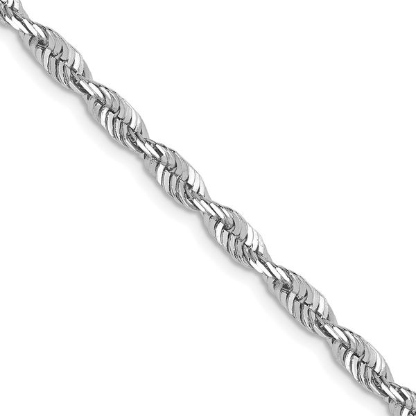 Leslie's 10k White Gold 3mm Diamond-Cut Lightweight Rope Chain The Hills Jewelry LLC Worthington, OH