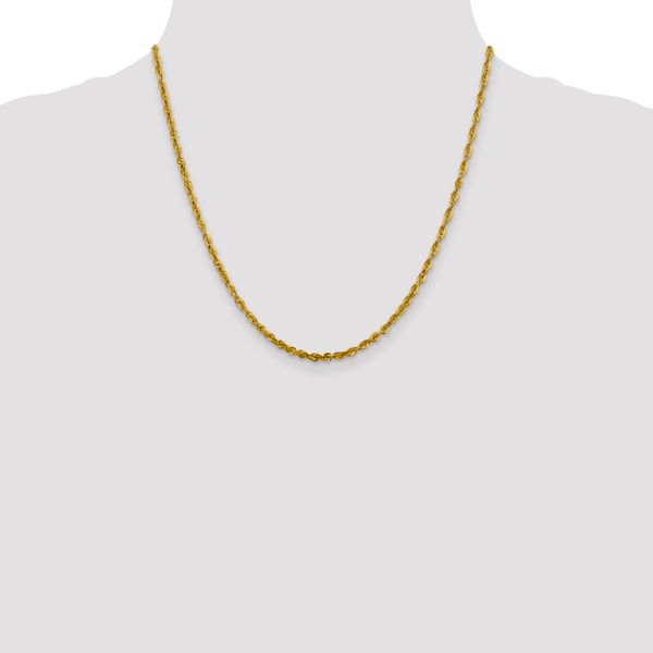 Leslie's 10k White Gold 3mm Diamond-Cut Lightweight Rope Chain Image 4 The Hills Jewelry LLC Worthington, OH