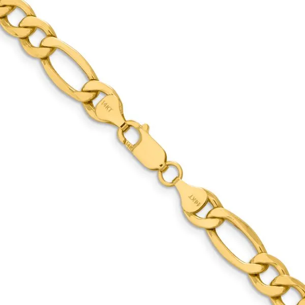 Men's Italian Modern 8mm 14K Yellow Gold 8.50 Figaro Link Chain Brace