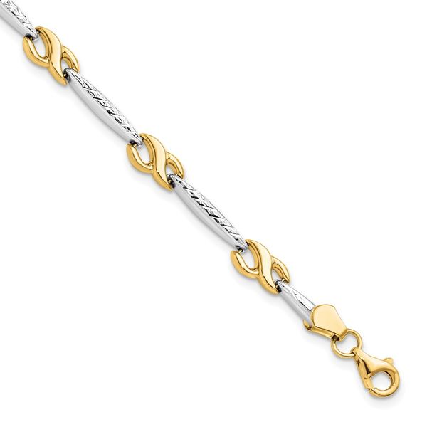 Leslie's 10K w/Rhodium D/C Bracelet The Hills Jewelry LLC Worthington, OH