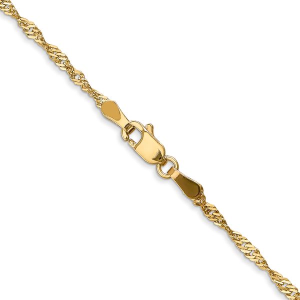 Leslie's 14K 1.6mm Singapore Chain Image 3 Peran & Scannell Jewelers Houston, TX
