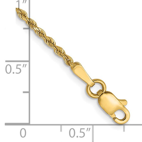 Leslie's 14K 1.5mm Diamond-Cut Rope Chain Anklet Image 2 Johnson Jewellers Lindsay, ON