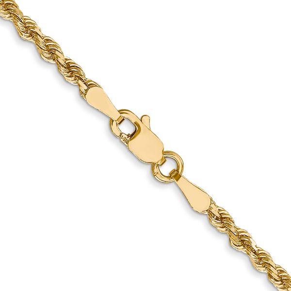 Leslie's 14K 2.5mm Diamond-Cut Lightweight Rope Chain Image 3 Peran & Scannell Jewelers Houston, TX