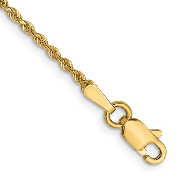 Leslie's 14K 1.3mm Diamond-Cut Rope Chain Anklet Arlene's Fine Jewelry Vidalia, GA