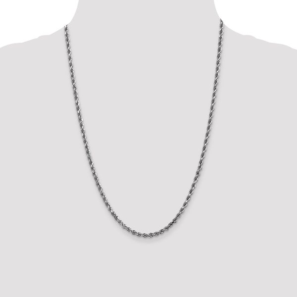 Leslie's 14K White Gold 4mm Diamond-Cut Rope Chain Image 4 Lennon's W.B. Wilcox Jewelers New Hartford, NY