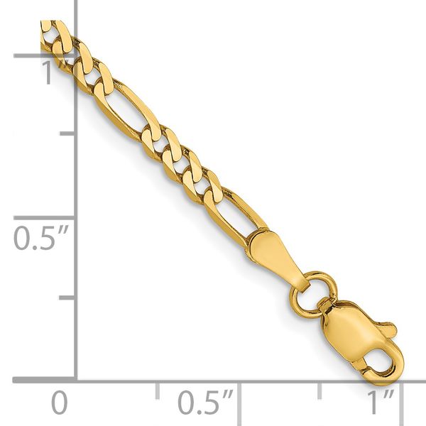 Leslie's 14K 2.75mm Flat Figaro Chain Anklet Image 2 Peran & Scannell Jewelers Houston, TX