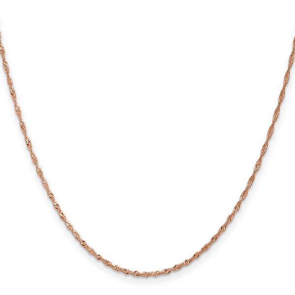 Leslie's 14K Rose Gold 1mm Singapore with Lobster Clasp Chain Image 2 Carroll's Jewelers Doylestown, PA