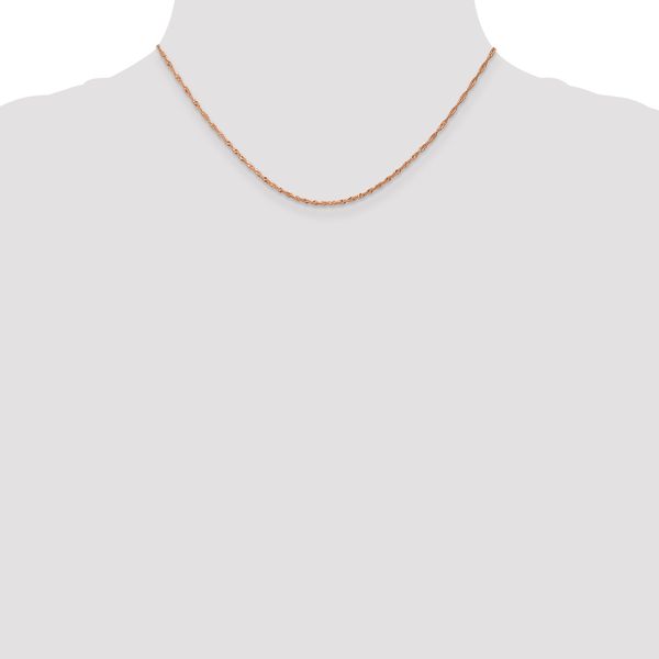 Leslie's 14K Rose Gold 1mm Singapore with Lobster Clasp Chain Image 4 Peran & Scannell Jewelers Houston, TX