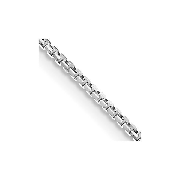 Leslie's 14K White Gold 1.10mm Concave Box Chain Johnson Jewellers Lindsay, ON