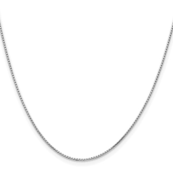 Leslie's 14K White Gold 1.2mm Concave Box Chain Image 2 Greenfield Jewelers Pittsburgh, PA