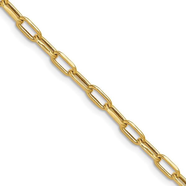 Leslie's 14k 3.7mm Semi-Solid Beveled D/C Paperclip Chain Peran & Scannell Jewelers Houston, TX