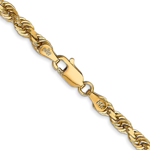 Leslie's 14k 4mm Diamond-Cut Lightweight Rope Chain Image 3 Peran & Scannell Jewelers Houston, TX