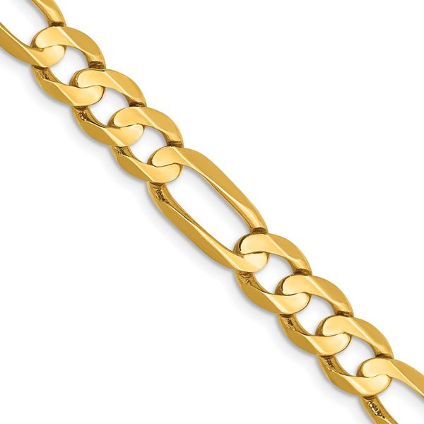 Leslie's 14k 6.75mm Concave Open Figaro Chain Peran & Scannell Jewelers Houston, TX