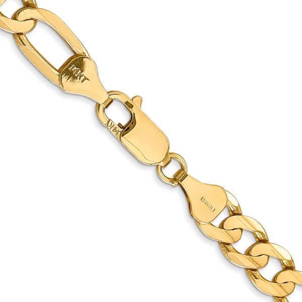Leslie's 14k 6.75mm Concave Open Figaro Chain Image 3 Peran & Scannell Jewelers Houston, TX