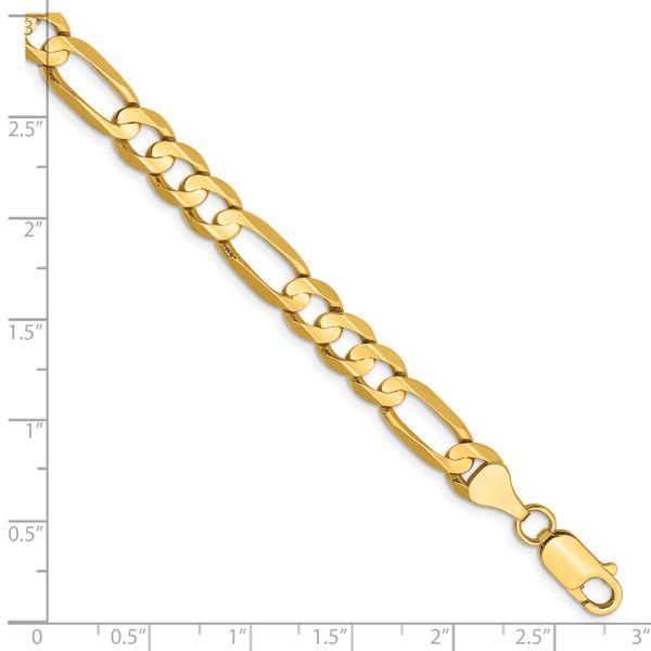 Leslie's 14k 6.75mm Concave Open Figaro Chain Image 2 Peran & Scannell Jewelers Houston, TX