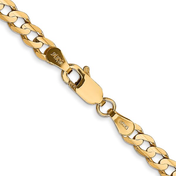 Leslie's 14k 3.8mm Open Concave Curb Chain Image 3 Oak Valley Jewelers Oakdale, CA