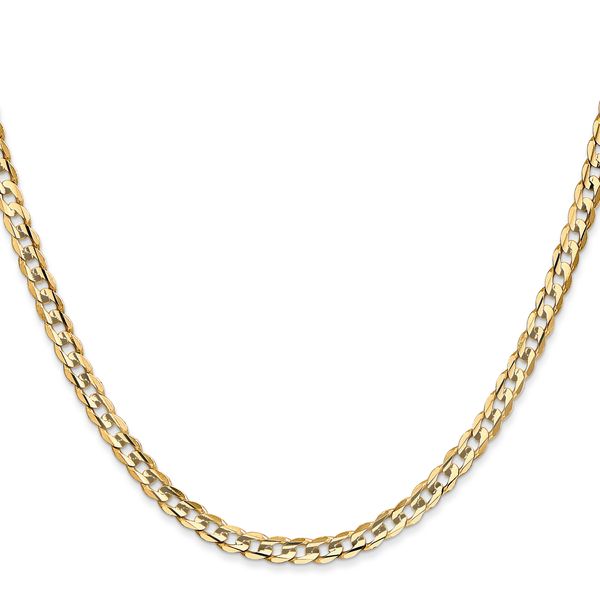 Leslie's 14k 3.8mm Open Concave Curb Chain Image 2 Peran & Scannell Jewelers Houston, TX
