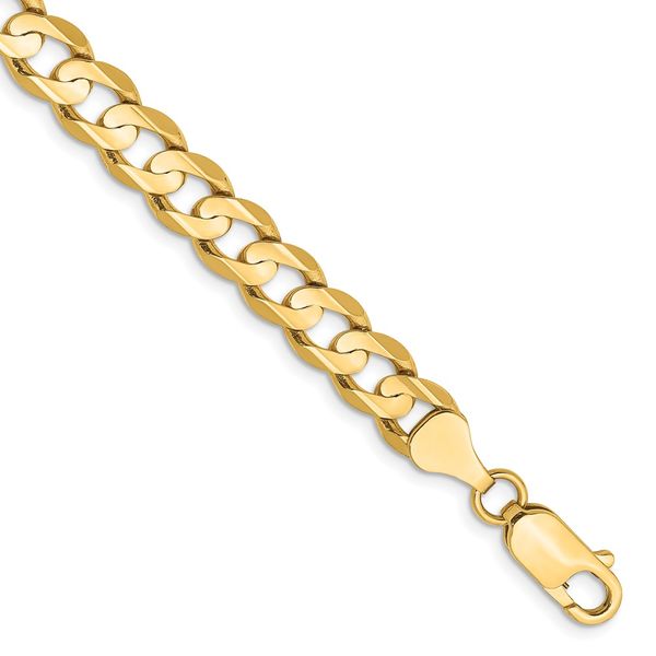 Leslie's 14k 6.75mm Open Concave Curb Chain Diamond Design Jewelers Somerset, KY