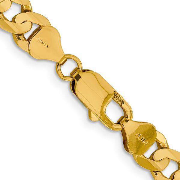 Leslie's 14k 7.5mm Open Concave Curb Chain Image 3 Oak Valley Jewelers Oakdale, CA