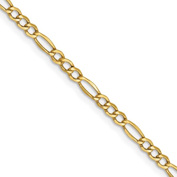 Leslie's 14k 2.5mm Semi-Solid Figaro Chain Glatz Jewelry Aliquippa, PA