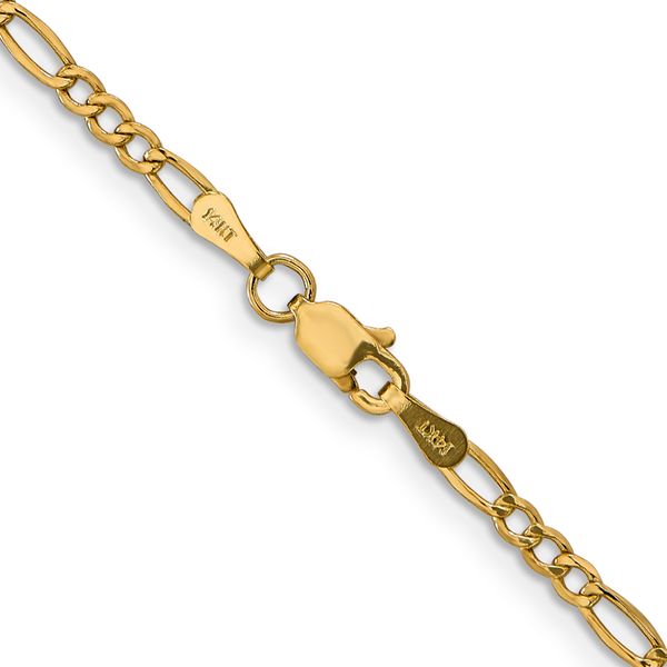 Leslie's 14k 2.5mm Semi-Solid Figaro Chain Image 3 Peran & Scannell Jewelers Houston, TX