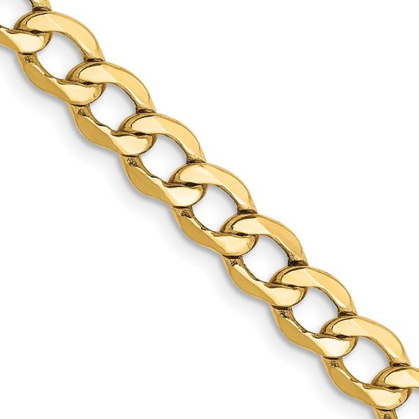 Leslie's 14k 5.25mm Semi-Solid Curb Chain Diamond Design Jewelers Somerset, KY